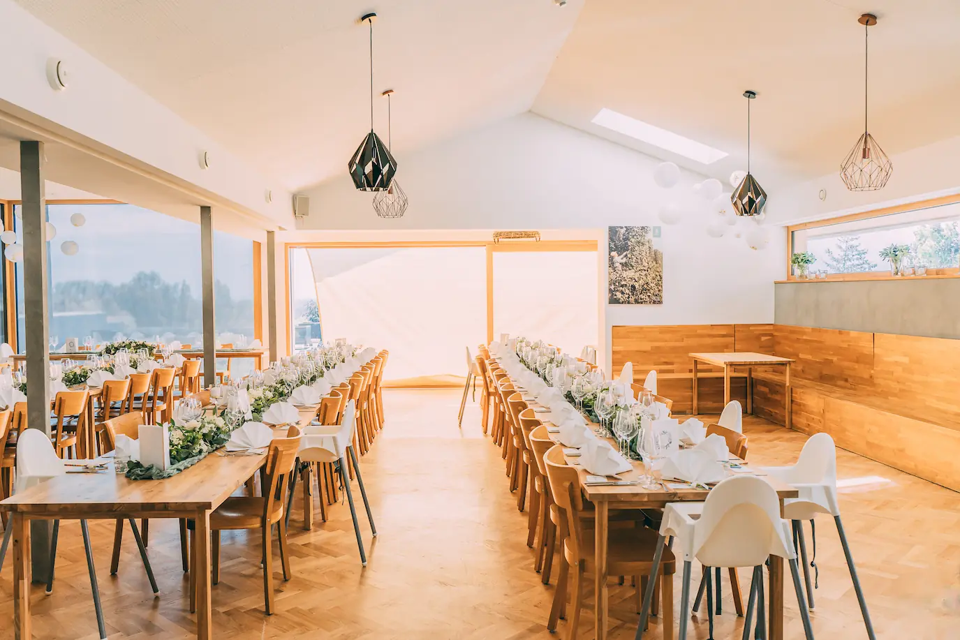 Het paviljoen als evenementenlocatie op Gut Hügle
